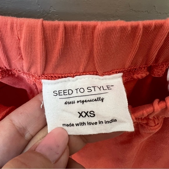 Seed to Style Organic cotton ombre lounge pants, straight leg, orange, size XXS - Picture 4 of 13